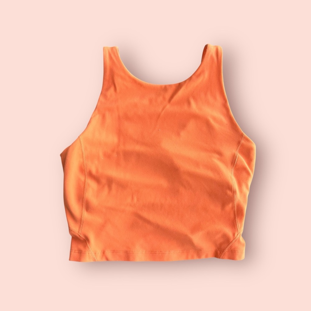 Lululemon Athletica Orange Fitted Crop Tank Top